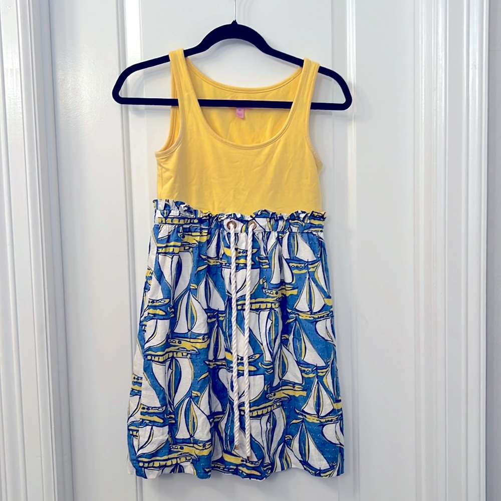 Lily Pulitzer tank dress yellow & blue